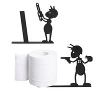 Embhlitfe Lot de 2 porte-rouleaux de papier toilette avec motif fourmi - Porte-papier toilette amusant sur pied - Imprimé en 3D - Noir - Porte-rouleau de papier toilette unique