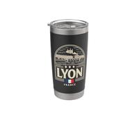 Emblème de voyage Lyon France Crème Gobelet isotherme en acier inoxydable double paroi