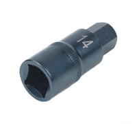 Embout à douille hexagonal 1/2" 55 mm pour alliage d'acier H5 1/2" (H14) | Taille H4, 55 mm de longueur, s'adapte aux clés électriques, angle intérieur antidérapant, alliage d'acier