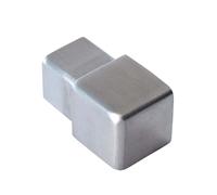 Embout Dalsys pour profilé carrelage 12,5mm profil carré acier inox brossé - capuchon de finition pour profilé d'angle rail carrelage - accessoire profilé carrelage