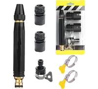 Embout de Buse Haute Pression pour Tuyau d’Arrosage - Pistolet à Eau Réglable, Jet & Lance Haute Pression, Pour Jardin, Voiture, Nettoyage (noir)