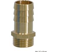 Embout de flexible en laiton avec six pans, M x embout de flexible 3/4" x 25 mm