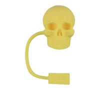 Embout de paille en forme de tête de mort pour gobelets souples | Jolis bouchons de paille squelette en silicone pour Halloween, squelette effrayant, motte
