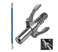 Embout de pistolet à graisse haute pression 10 000 PSI, embrayage double poignée pour graisseurs avec tuyau de 30 cm, construction sans fuite, compatible avec les machines standard M6/M8/M10/M12/M14