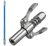 Embout de presse à graisse avec tuyau de 30 cm, double poignée G Coupleur pour mamelon de graissage, 10 000 psi, pince de verrouillage, raccord de presse à graisse, compatible avec standard M6, M8