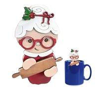 Embout de tasse de Noël décoratif en bois Père Noël comme | Manchon de tasse à café pour plateau, pot de fleurs, maison, jardin, balcon, terrasse, cour, fête de vacances, Père Noël