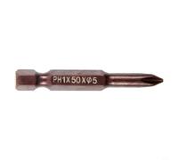 Embout de tournevis en alliage d'acier 50 mm de longueur avec tige hexagonale de 6,35 mm pour perceuses électriques PH00 PH0 PH1 PH2 types de pointes (PH1 x 50 x 5)