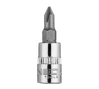 Embout de tournevis PH1 sur douille 1/4", court, 37 mm