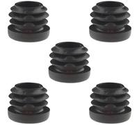 Embout de tube rond - Ø22mm - Lot de 5 - Plastique noir - Protecteur à emboîter