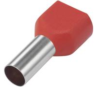 Embout double dextrémité de câble TRU COMPONENTS TE100-14RD 10 mm² x 14 mm partiellement isolé rouge 100 pc(s)