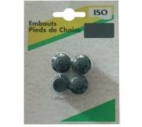 Embout patin pied de chaise ISO 10 mm caoutchouc noir (lot de 4) Noir