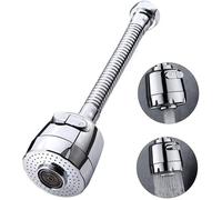 Embout Robinet Longue 360 Degrés Pivotant Aérateur de Robinet Mousseur Robinet Economie Eau avec 2 Modes