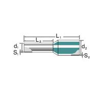 Embout simple d'extrémité de câble Weidmüller H0,25/12 HBL 9025760000 0.25 mm² x 8 mm partiellement isolé bleu clair 500 pc(s)