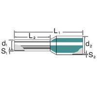 Weidmüller 9036220000 Embout de câble 2.5 mm² Partiellement isolé Bleu 500 pcs. (1.60 cm), Gaine + protection pour câbles, Bleu