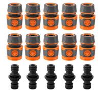 Embout Tuyau Arrosage, 10 Pièces 1/2 Pouce Extension rapide du tuyau Kit de Raccord Tuyau d'Arrosage Avec 5 Pièces connecteur pour début et Fin de Tuyau Necessaire Darrosage
