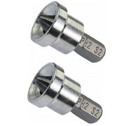 Embout Vissage Placo Lot 2 PH2x25mm 1/4"" Acier S2 - Pour Vis Cruciforme Empreinte Phillips - Plaque de Plâtre Dupcheliry