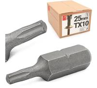 Embout visseuse Torx TX10 × 25mm, tournevis hexagonal TX10 | embout de vissage professionnel en acier durci, compatible visseuse électrique et perceuse, accessoire robuste longue durée