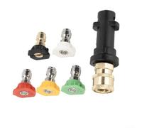 Embouts de buse de nettoyeur haute pression, raccords à connexion rapide de 6,35 mm, pour Karcher K2 K3 K4 K5 K6, ensemble de rechange de jet de pulvérisation en laiton, nettoyeur électrique (5 buses)