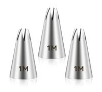 Embouts de douille à gâteau en acier inoxydable, étoile ouverte, 3 pièces
