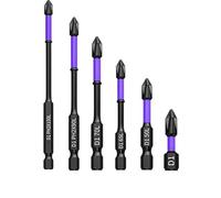 Embouts de tournevis Embouts de tournevis magnétiques, embouts à impact Phillips antidérapants et antichocs, tige hexagonale, en acier allié, adaptés aux outils électriques(6pcs)