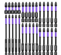 Embouts de tournevis Embouts de tournevis magnétiques, embouts à impact Phillips antidérapants et antichocs, tige hexagonale, en acier allié, adaptés aux outils électriques(30pcs)