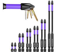 Embouts de tournevis Embouts de tournevis magnétiques, embouts à impact Phillips antidérapants et antichocs, tige hexagonale, en acier allié, adaptés aux outils électriques(12pcs)