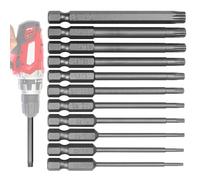 Embouts De Tournevis Torx Magnétiques, 11 Pièces Jeu D'Embouts De Tournevis Torx Long, Tige Hexagonale Tailles t 6 À T40, Embouts Longs Torx Pour Tournevis Et Visseuse Électrique