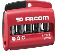 Embouts de vissage mixtes 1/4'' FACOM E.110PB, 10 pièces, Fente Pozidriv Phillips, Acier inoxydable 25 mm, Avec porte-embout