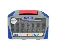 Embouts de vissage torsion Tivoly + porte embout - Coffret 22 pièces