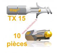 Embouts Torx Ttap TX15 25mm Blister de 10 embouts