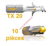 Embouts Torx Ttap TX20 25mm Blister de 10 embouts