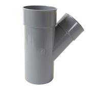 embranchement simple pvc - mâle / femelle - 45 degrés - diamètre 125 / 100mm - nicoll bx34