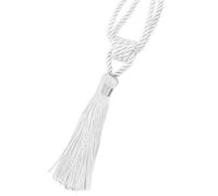 Embrasse de rideau en polyester avec pompon | Décoration d'intérieur multicolore 47 cm : maintenez les rideaux sur 1 côté(White)
