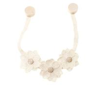 Embrasse Magnétique Fleur Beige pour Rideaux et Voilages | Style Fleur Adorable, sans Outil ni Installation Compliquée, pour Salon ou Chambre