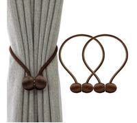 Embrasses à Rideaux Embrasse Rideau Aimantée Tressage Décoratifs Magnétiques Rideaux Boucle (Marron)
