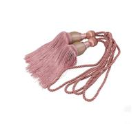 Embrasses de rideaux style avec grandes boules avec cordes à rideaux décoratives, accessoires de rideaux dorés et argentés pour chambre à coucher, salon, matériel de traitement (rose)