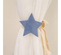Embrasses de rideaux style nordique avec grandes étoiles bleues, décoration de rideaux transparents pour chambre de garçons et filles, corde de rideaux moustiquaire Corde étoile blanche,Corde à nouer 