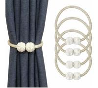Embrasses pour Rideaux ,Attache Rideau Aimante ,Embrasses Rideaux Décoratives avec Corde et Boule d'embrasse Magnétique pour la mais