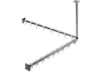 Emco 358700120 duschvorhangset System 2 800 mm à 16 Anneaux chromé