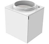 Emco 958227410 Lavabo pour vestiaire (fonte minérale), 450 mm Poignée de porte à droite, avec trous pour robinet à droite