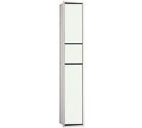 emco asis module 150 module WC invités encastré modèle, porte-poubelle, porte-papier, porte-papier, set de brosses de toilette, 976027470, Couleur: aluminium/optiblanc