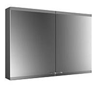 Emco Asis Evo Armoire de toilette éclairée en saillie 939713305 1000 x 700 mm, 2 portes, noir, avec système d'éclairage, sans chauffage des rétroviseurs