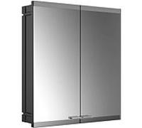 Emco Asis Evo Armoire de toilette éclairée encastrée 939713313 600 x 700 mm, sans chauffage des rétroviseurs, 2 portes, noir, avec système d'éclairage