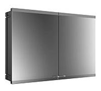 Emco Asis Evo Armoire de toilette éclairée encastrée 939713315 1000 x 700 mm, 2 portes, noir, avec système d'éclairage, sans chauffage des rétroviseurs