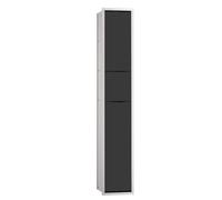 emco asis module 150 module WC invités encastré modèle, porte-poubelle, porte-papier, porte-papier, set de brosses de toilette, 976027570, Couleur: aluminium/noir