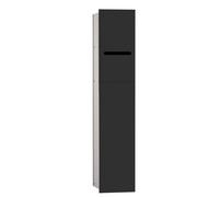 emco asis module 2.0 module WC - modèle encastré, porte-papier toilette, 1 porte avec fente, charnières à gauche, 975427551, Couleur: aluminium/noir
