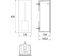 Emco Bad Module brosse asis module pure 975551405, dissimulé, charnière à droite 435 mm, noir mat