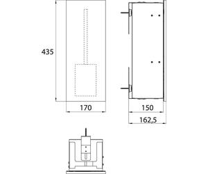 emco asis module pure module porte-balai, encastré, charnières à gauche, façade en bois, 435x170mm, 975551504