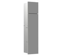 emco asis module pure module WC, façade en bois en deux parties, encastré, butée gauche, 730x170mm, avec compartiment pour rouleau de réserve, 975551500