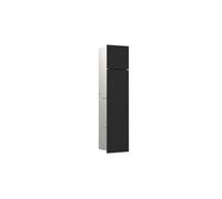 emco asis module pure WC, montage encastré, charnière de porte à droite, façade en verre en deux parties, 730x170mm, avec compartiment pour rouleau de réserve, 975528501, Couleur: Noir Mat